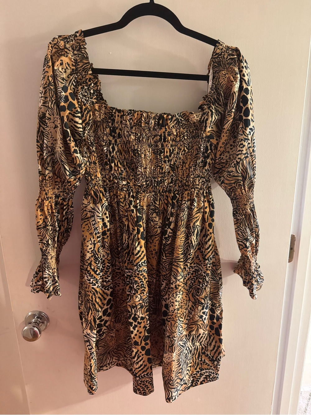 Lilly Pulitzer Yellow and Black Animal Print Mini Dress